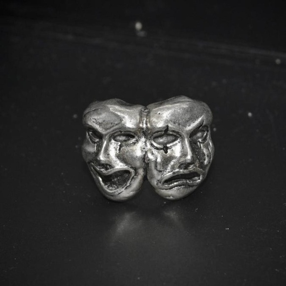 Silver Theater Mask Ring